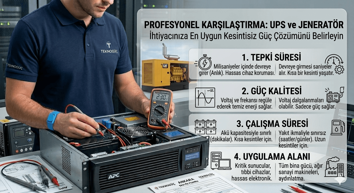 UPS ile Jeneratör Arasındaki Fark